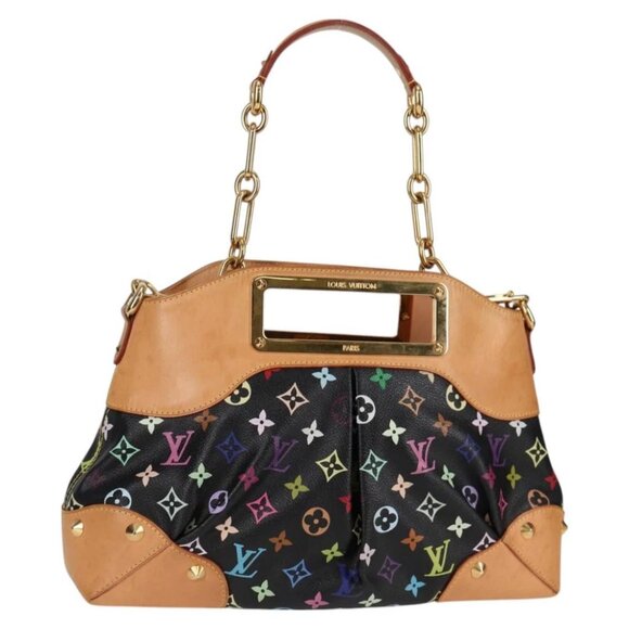LOUIS VUITTON Monogram Multicolor Judy MM Bag 2Way Black - Picture 1 of 15